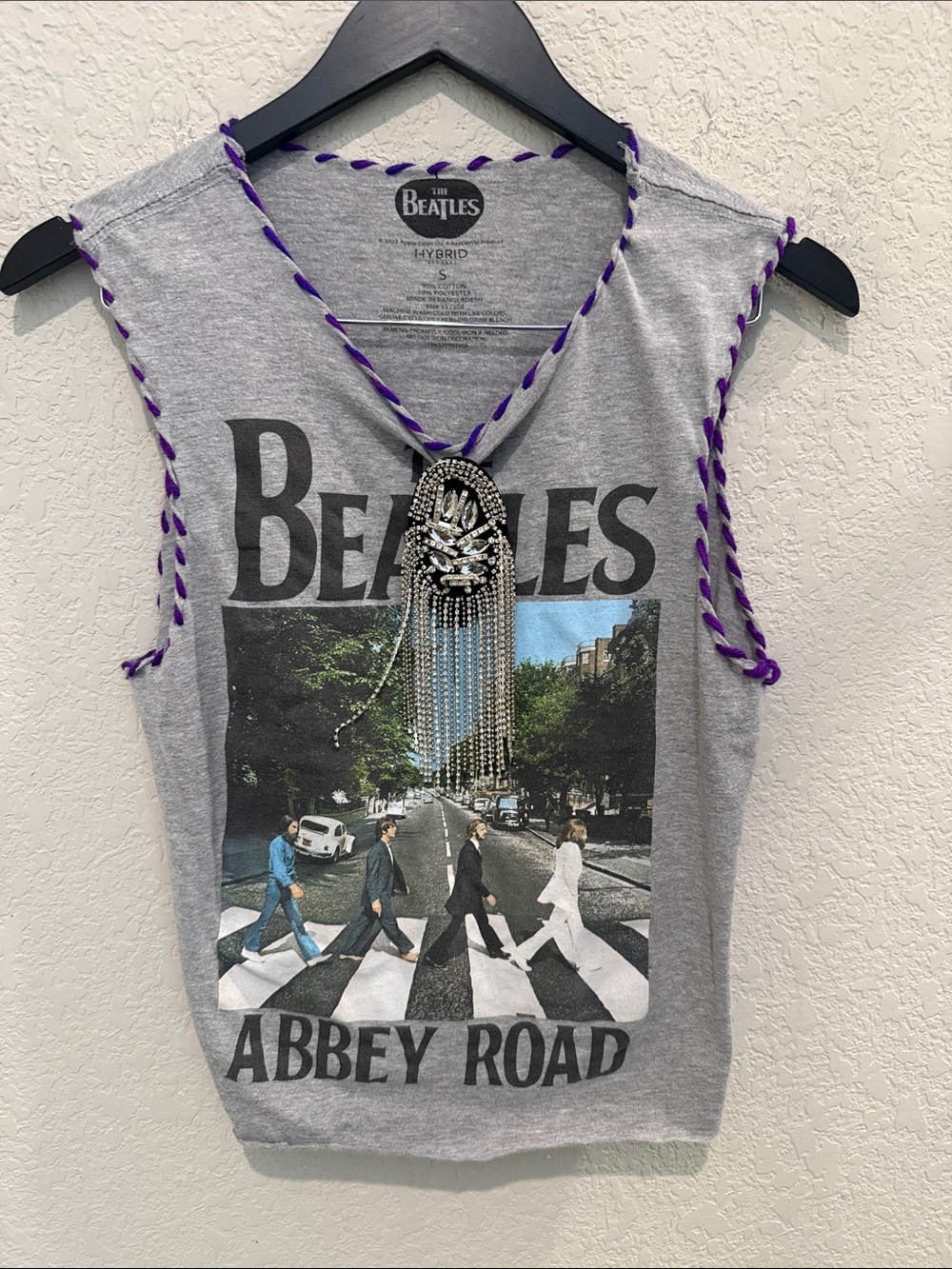 The Beatles Gray Abbey Road Tank with Purple Trim size S